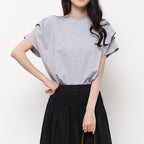 Star Custom Japanese Style New Model Lotte8Color Summer Stripes T Women's Cotton Loose Batwing Sleeve Knitted Top