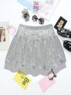 "bad idea right?" Silver Mini Skirt - 90s Disco Sequin