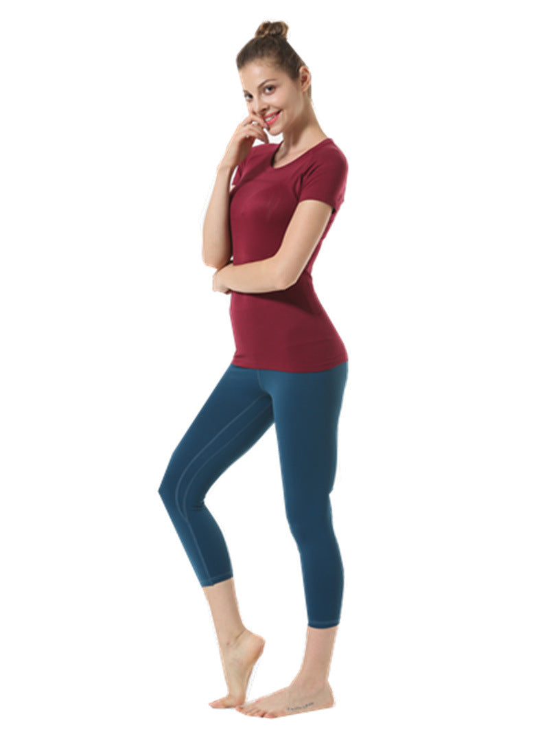 Star Custom SWIFT SPEED Yoga Clothes Women's Top Sexy Quick-Drying Gym Sports Morning Exercise Running Round Neck Short Sleeve TS