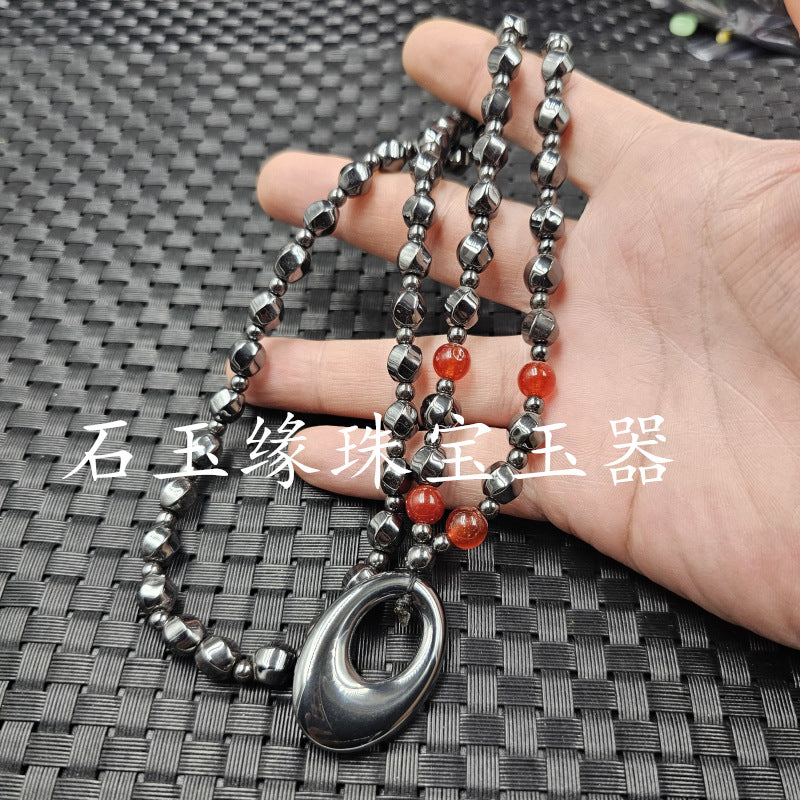 Star Custom Celebrity Imitation Terahertz Dolphin Necklace Round Ring Jade Clasp Cross Necklace Jewelry Sweater Chain Collarbone Necklace