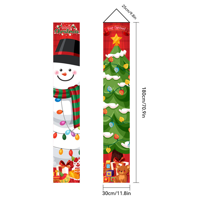 2026New Year Christmas Couplets Santa Claus Soldier Outdoor Decoration Door Curtain Hanging Flag Outdoor European and American