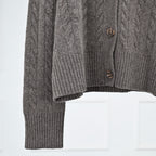 Monet Casual Chic with an Elegant Feel Cable Knit Wool Cashmere Round Neck Long Sleeve Sweater for Women