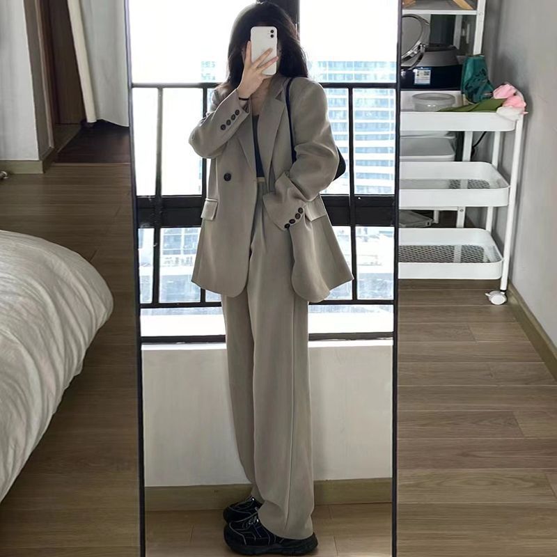 Fashionable Casual High-End Women's Blazer2025New Spring and Autumn Korean Style Loose Slimming Two-Piece Suit Set