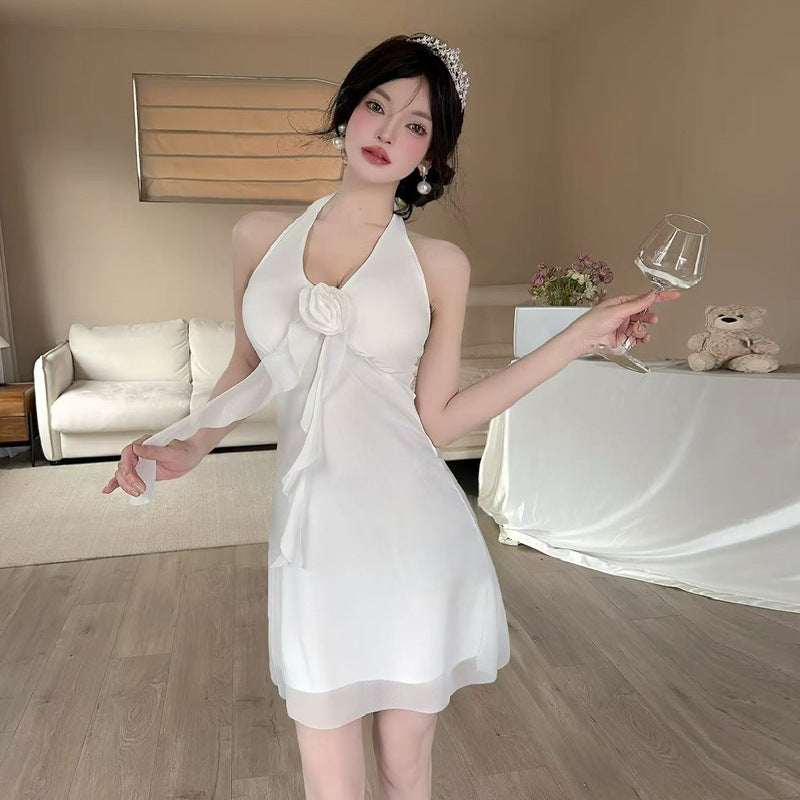 5060Women's Clothing Wholesale Southeast Asia Sexy Mesh Halter Tassel Short Camisole Dress