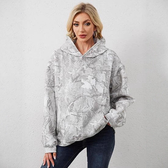 2025European and Autumn New Women's Fashion3d Digital Printed Camouflage Maple Leaf Sweatshirt Jacket