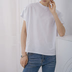 Star Custom Japanese Style New Model Lotte8Color Summer Stripes T Women's Cotton Loose Batwing Sleeve Knitted Top