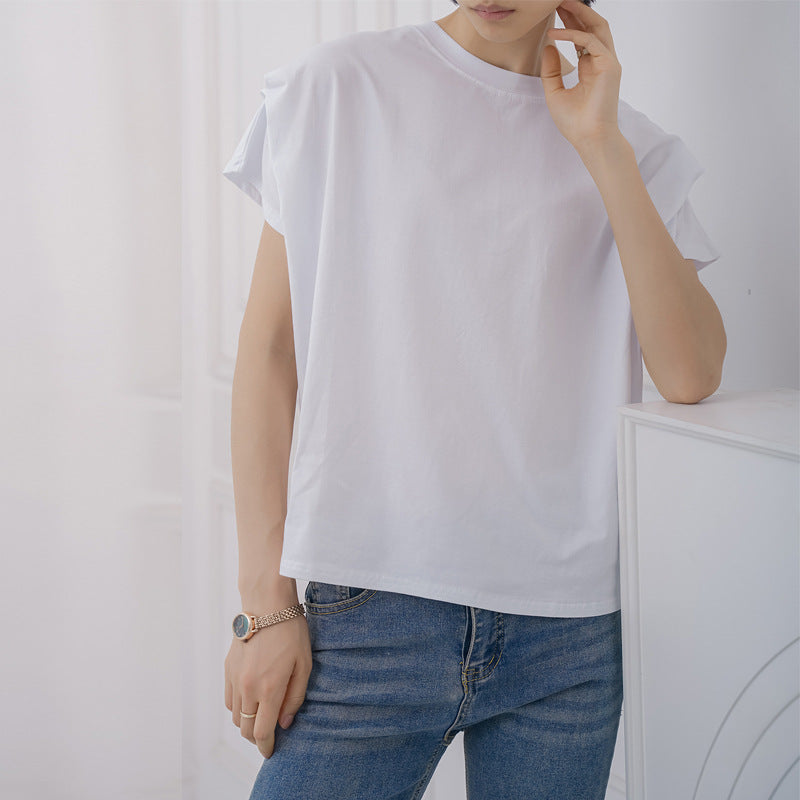 Star Custom Japanese Style New Model Lotte8Color Summer Stripes T Women's Cotton Loose Batwing Sleeve Knitted Top