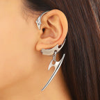 Star Style Thorn Spine Skeleton Mechanical Style Ear Hook Niche Design Irregular Metal Non-Pierced Ear Clip Unisex Earrings Has Been Blessed for Safety