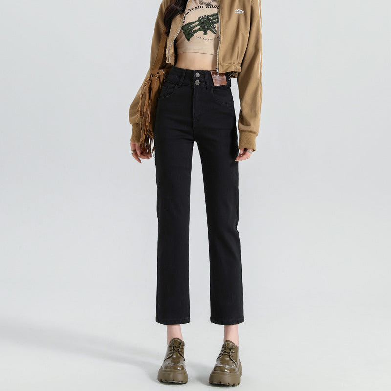 Rockstar Girlfriend High-Waist Cigarette Jeans - Noir Black