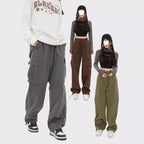 New Retro Cargo Pants Japanese Style Trendy Street Wide-Leg Pants Fashion Unisex Casual Pants Hot Girl