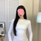 Fleece-Lined Thickened Polar Fleece Autumn Winter Base Shirt Regular Shoulder Round Neck Long Sleeve