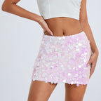 Custom Celebrity Design2023Spring New Irregular Size Sequin Fashion Short Mini Skirt Women's Clothing