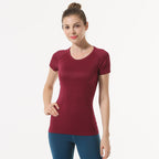 Star Custom SWIFT SPEED Yoga Clothes Women's Top Sexy Quick-Drying Gym Sports Morning Exercise Running Round Neck Short Sleeve TS