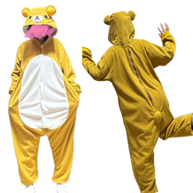 Japanese Style Rilakkuma Sister Cartoon One-Piece Pajamas Halloween Unisex Stage Performance Costume Rilakkuma