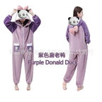 Autumn Winter Little Yellow Chicken One-Piece Pajamas Funny Cute Coral Fleece Couple Robe Unisex Homewear