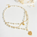 Celebrity Style Jewelry Niche Design Hot Girl Imitation Pearl Tassel Heart Cross Butterfly Versatile Necklace for Women