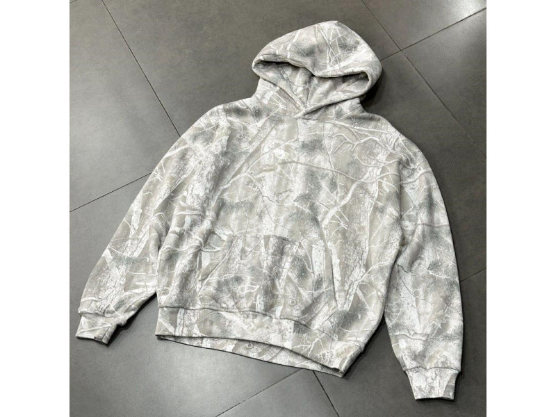 2025European and Autumn New Women's Fashion3d Digital Printed Camouflage Maple Leaf Sweatshirt Jacket