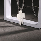 Celebrity Style Hip-Hop Fashion Billie Trendy Titanium Steel Pendant Necklace for Men and Women, Same Style as Influencers