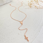 Celebrity Style Popular Cross Long Chain Necklace for Women Easter Trendy Jewelry Sexy Tassel Virgin Mary Pendant