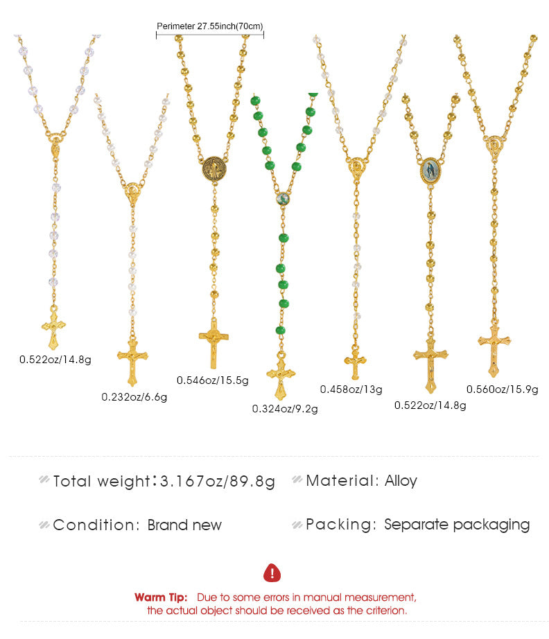 Celebrity Style Popular Cross Long Chain Necklace for Women Easter Trendy Jewelry Sexy Tassel Virgin Mary Pendant