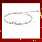 Panjia Silver Plated Hot Selling Product Bow Necklace Ear Stud Ring Bracelet4Set Gift Set Women's All-Matching