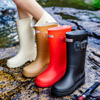 Star Custom Fashion Korean Style Women's High Tube Rain Boots Non-Slip Waterproof Wear-Resistant Long Tube Water Boots Adult Rubber Shoes