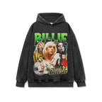 Same Style as Stars Billie Printed Short Sleeve T Trendy Heavyweight Crew Neck Hooded Sweatshirt