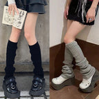 White Knitted Sock Covers Autumn Winter Warm Mid-Calf Socks y2k Harajuku Style Hot Girl Japanese Style jk College Style Slouch Socks for Women.