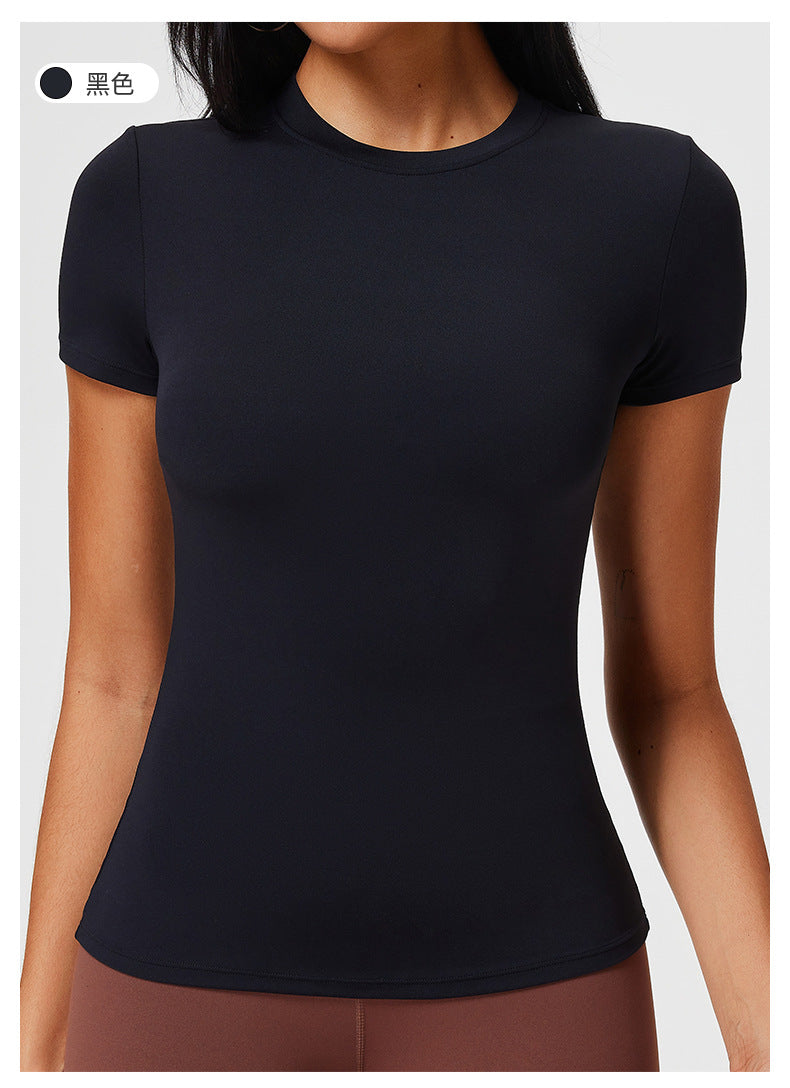 New Casual Sportswear t Women's Slim Fit Quick-Dry Barely-There Feel Fitness Top Shirt Running Yoga Short Sleeve