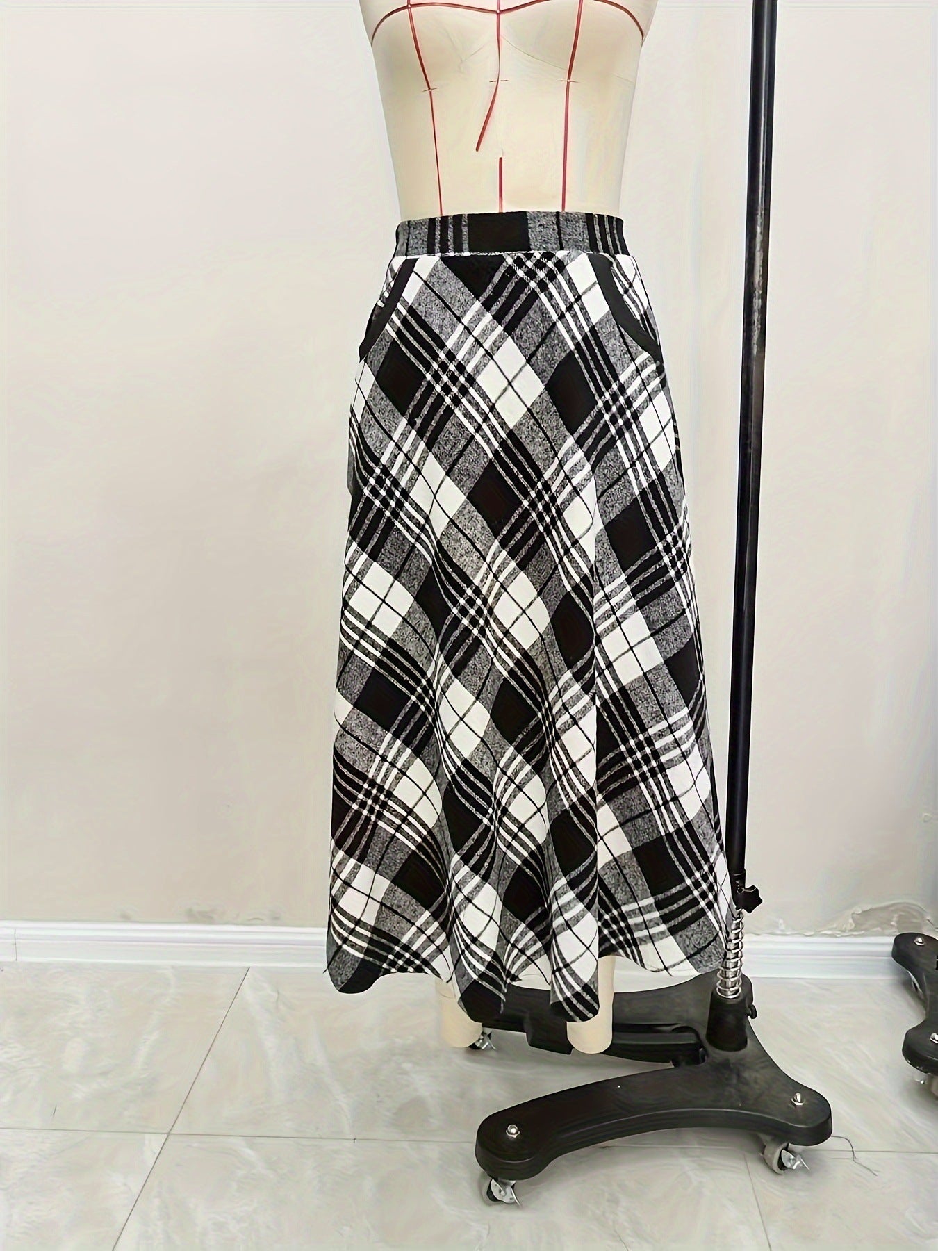 90s Grunge Plaid Maxi Skirt - "Brutal" MV Aesthetic