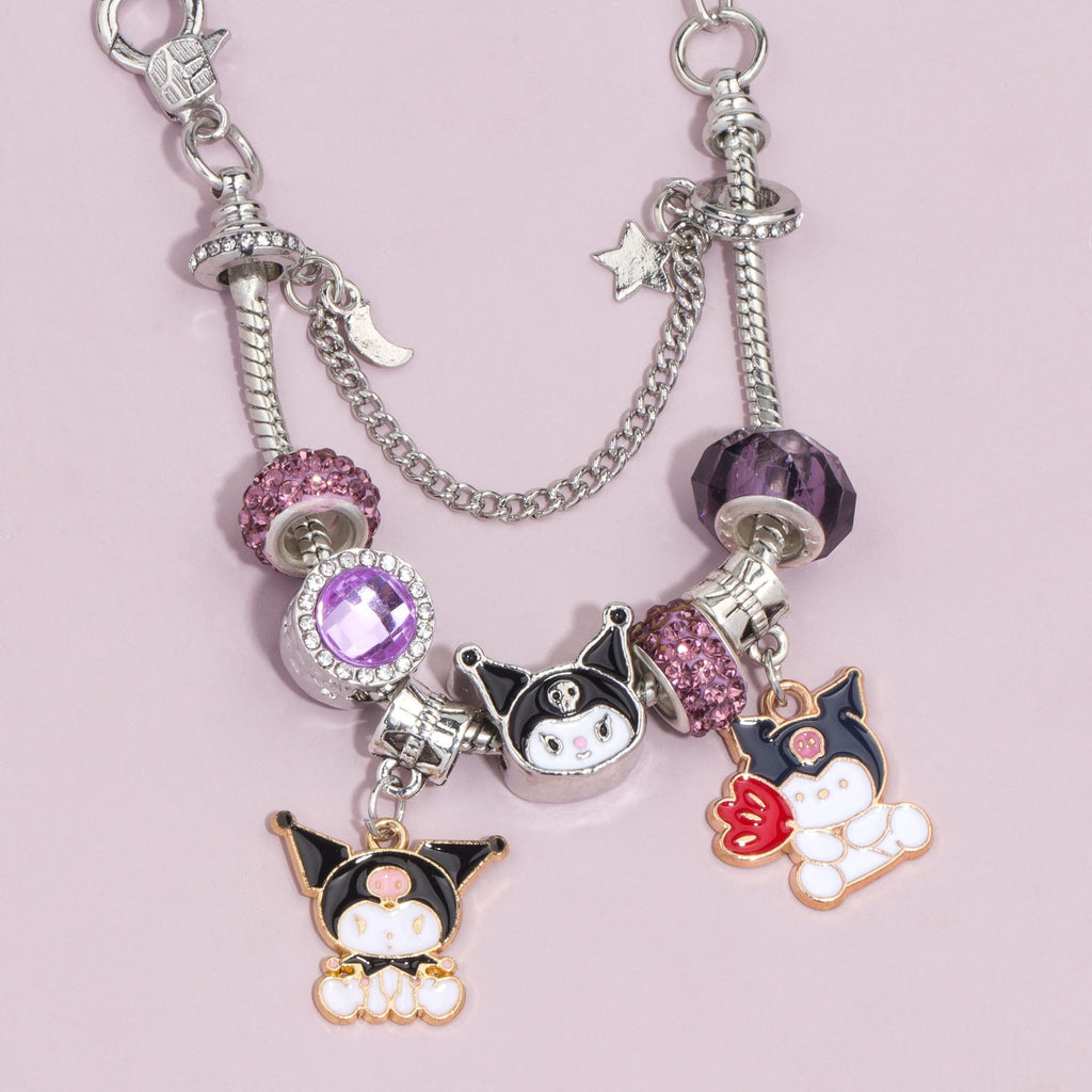 Hot Selling Sanrio Beaded Bracelet Cartoon Kuromi Labubu Beaded Bracelet Women's Accessories