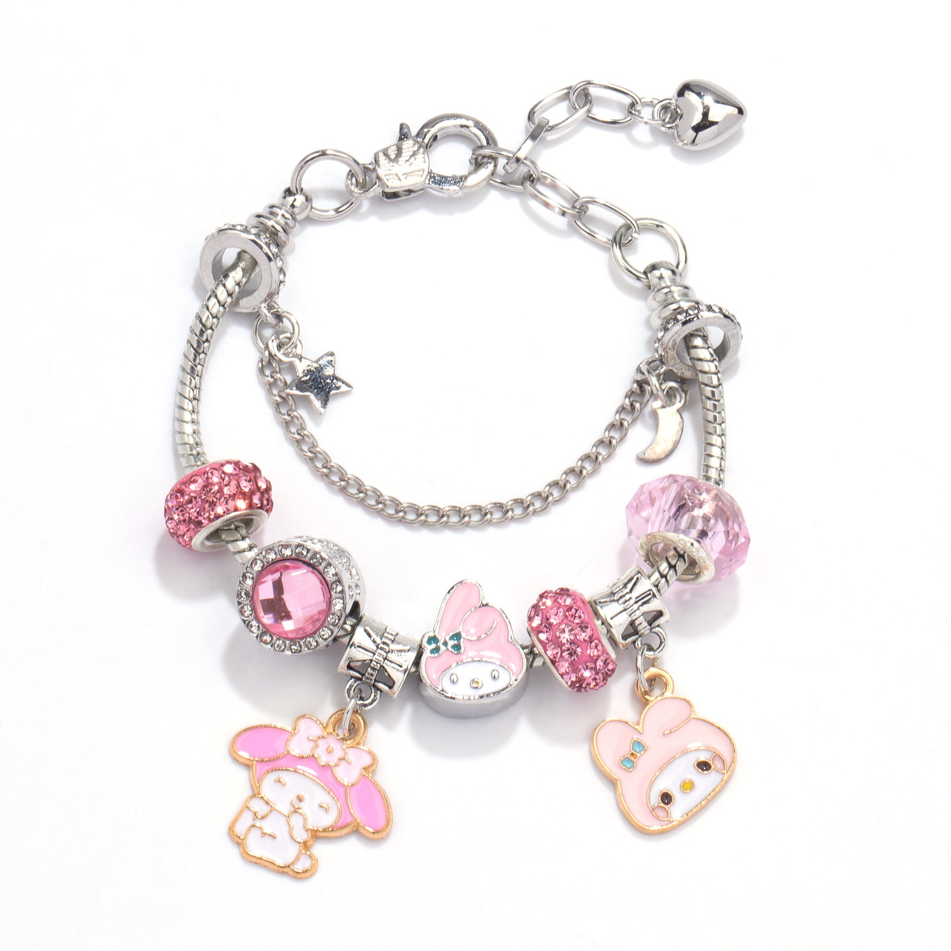 Hot Selling Sanrio Beaded Bracelet Cartoon Kuromi Labubu Beaded Bracelet Women's Accessories