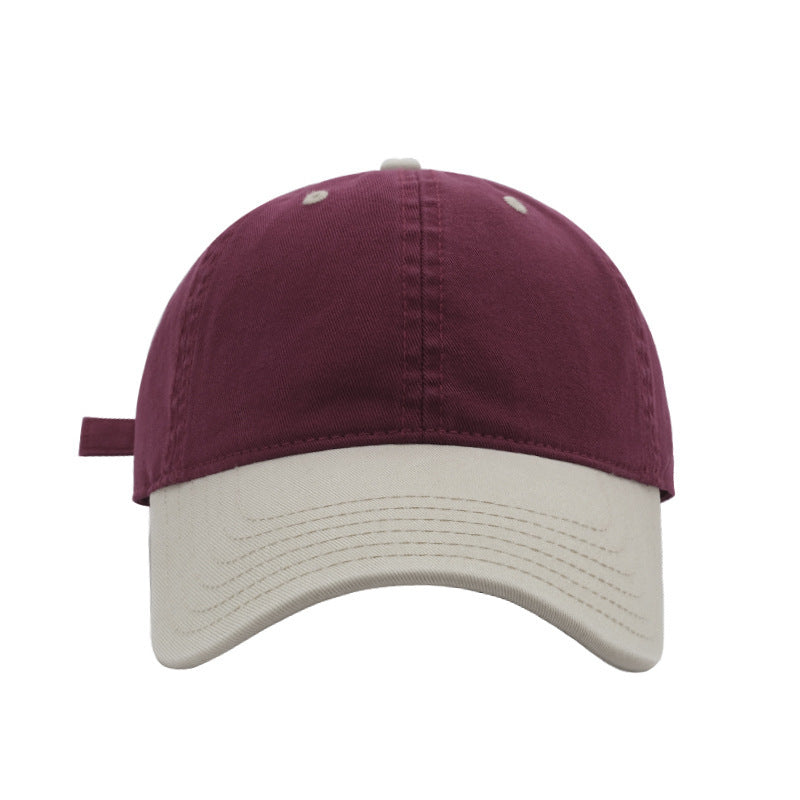 Star Custom Korean Fashion Color Block Soft Top Baseball Cap Couple Shopping Versatile Face Slimming Duckbill Cap Summer Sunshade Sun Protection Hat