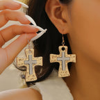 Celebrity Style Decorative Chain Jewelry Personalized Cross Alloy Pendant Necklace  Minimalist Style Clip Simple Internet Celebrity Collarbone Chain for Women