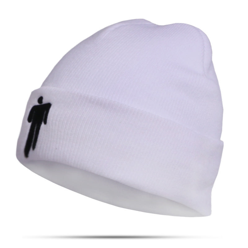 New style knitted hat similar to celebrity style Billie Knitted Hat Embroidery Autumn Winter Export Pullover Brimless Hat