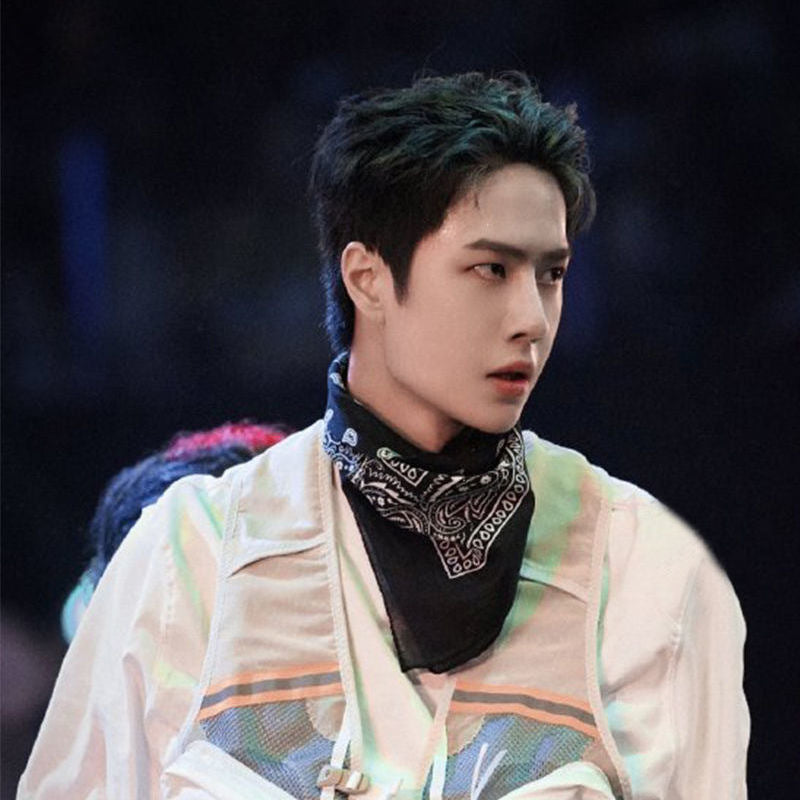 Same Style as Stars2025New Paisley Small Cashew Deformed Insect Satin70Silk Scarf Scarf Headscarf Fashion Design Small Water Drop Square Scarf Decoration Matching Headscarf