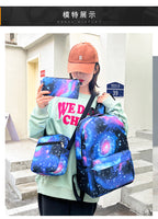 Celebrity Style Trendy European and American Billie Pencil Bag Shoulder Backpack Three-piece School Bag