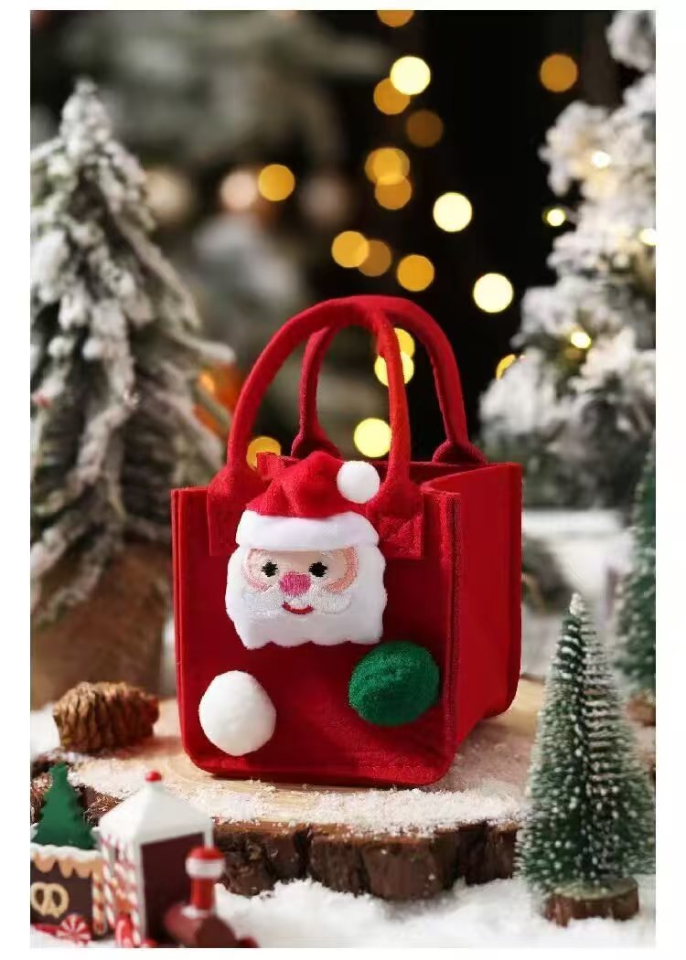 48h Shipping Christmas Eve Packaging Bag Small Gift Bag Felt Handheld Candy Bag