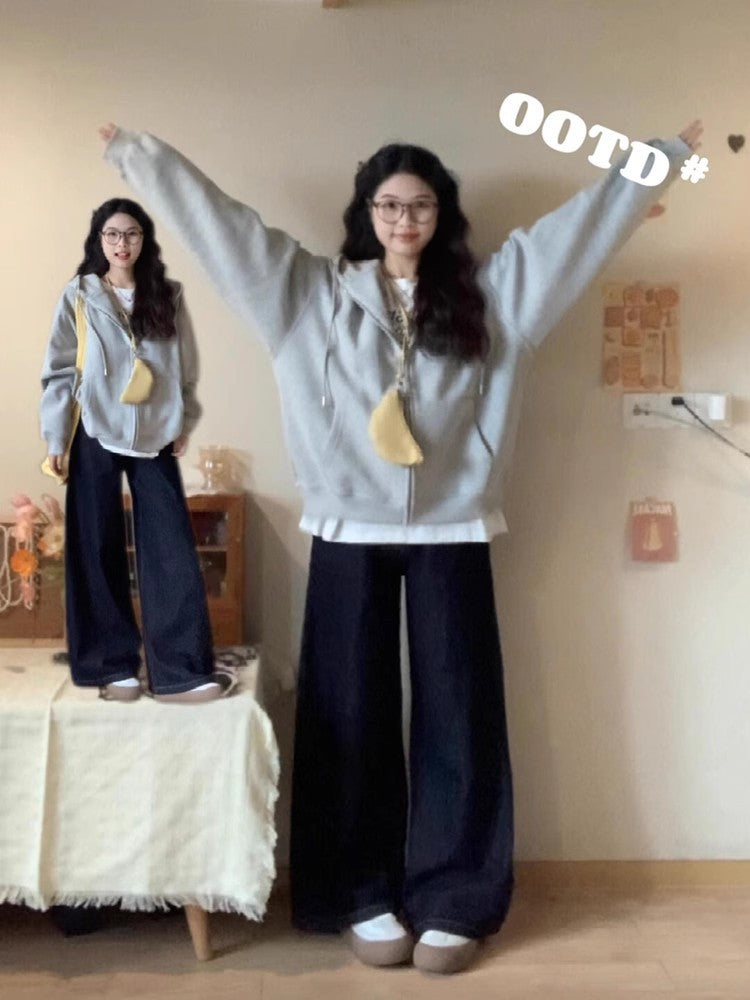 "Build a B*tch" Oversized Zip-Up Hoodie - Cozy Gamer Girl Aesthetic