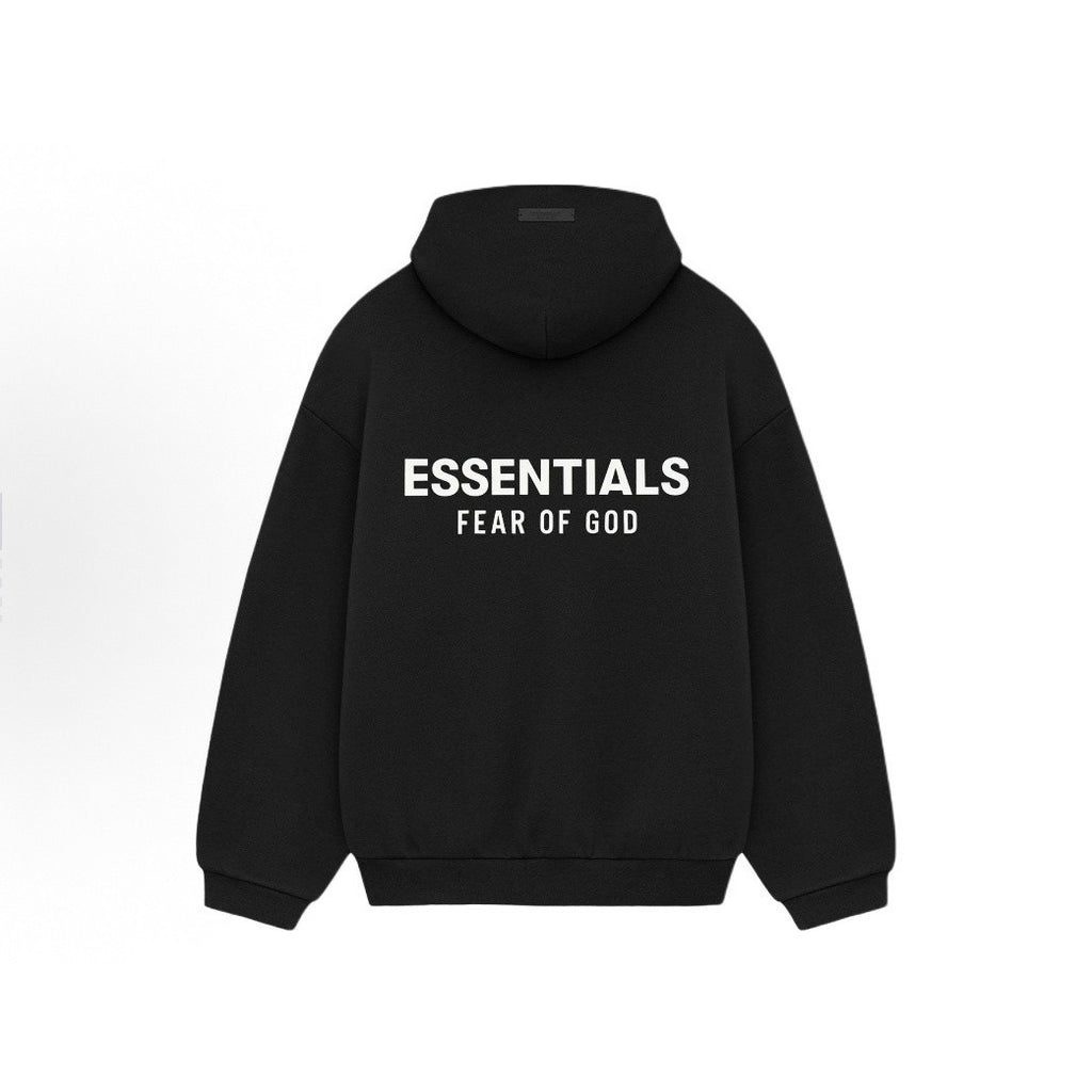 New Essentials Silicone Style Autumn Winter Double Row Letter Print Fleece-Lined Hoodie HOODIE