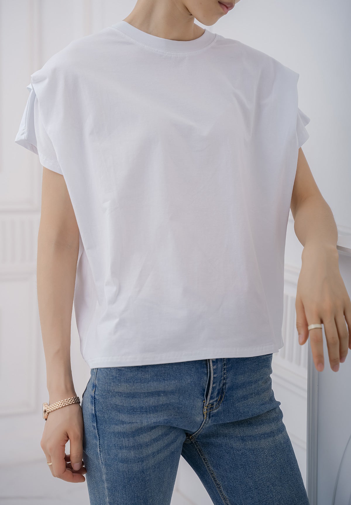 Star Custom Japanese Style New Model Lotte8Color Summer Stripes T Women's Cotton Loose Batwing Sleeve Knitted Top