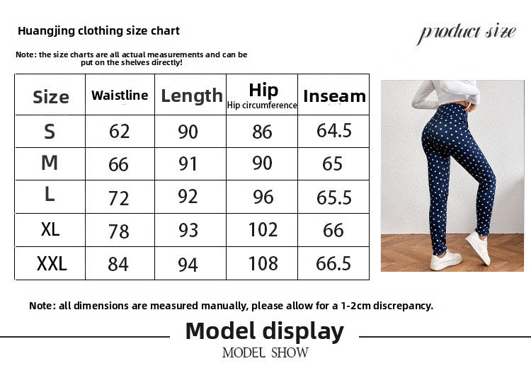 Hot-Selling Lamb Wool Polka Dot Print High-Waisted Slim Fit Warm Women's Leggings Winter New Tight-Fitting