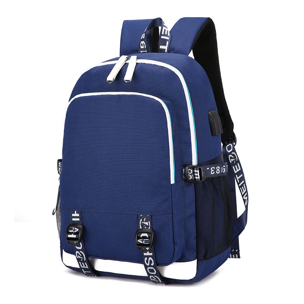 Celebrity Style Trend Billie Teenage Primary and Secondary School Students Schoolbag USB Men's and Women's Casual Backpack