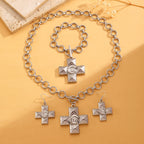 Celebrity Style Decorative Chain Jewelry Personalized Cross Alloy Pendant Necklace  Minimalist Style Clip Simple Internet Celebrity Collarbone Chain for Women