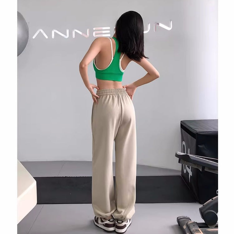 Women's Jogger Pants Yoga Casual Fitness Dance Training Running High Waist Drawstring Wide Leg Sweatpants Loose Fit1428