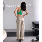 Women's Jogger Pants Yoga Casual Fitness Dance Training Running High Waist Drawstring Wide Leg Sweatpants Loose Fit1428