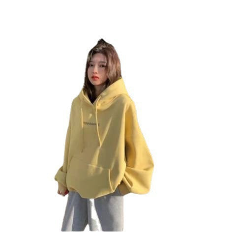 Vintage Autumn Winter Fleece Sweatshirt for Men and Women, Loose Fit, Large Size, Long Sleeve, Thickened Hoodie, Couple's Jacket