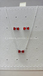 Panjia Silver Plated Hot Selling Product Bow Necklace Ear Stud Ring Bracelet4Set Gift Set Women's All-Matching