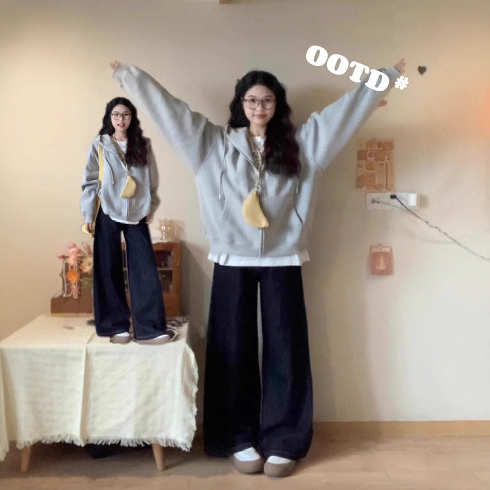 "Build a B*tch" Oversized Zip-Up Hoodie - Cozy Gamer Girl Aesthetic