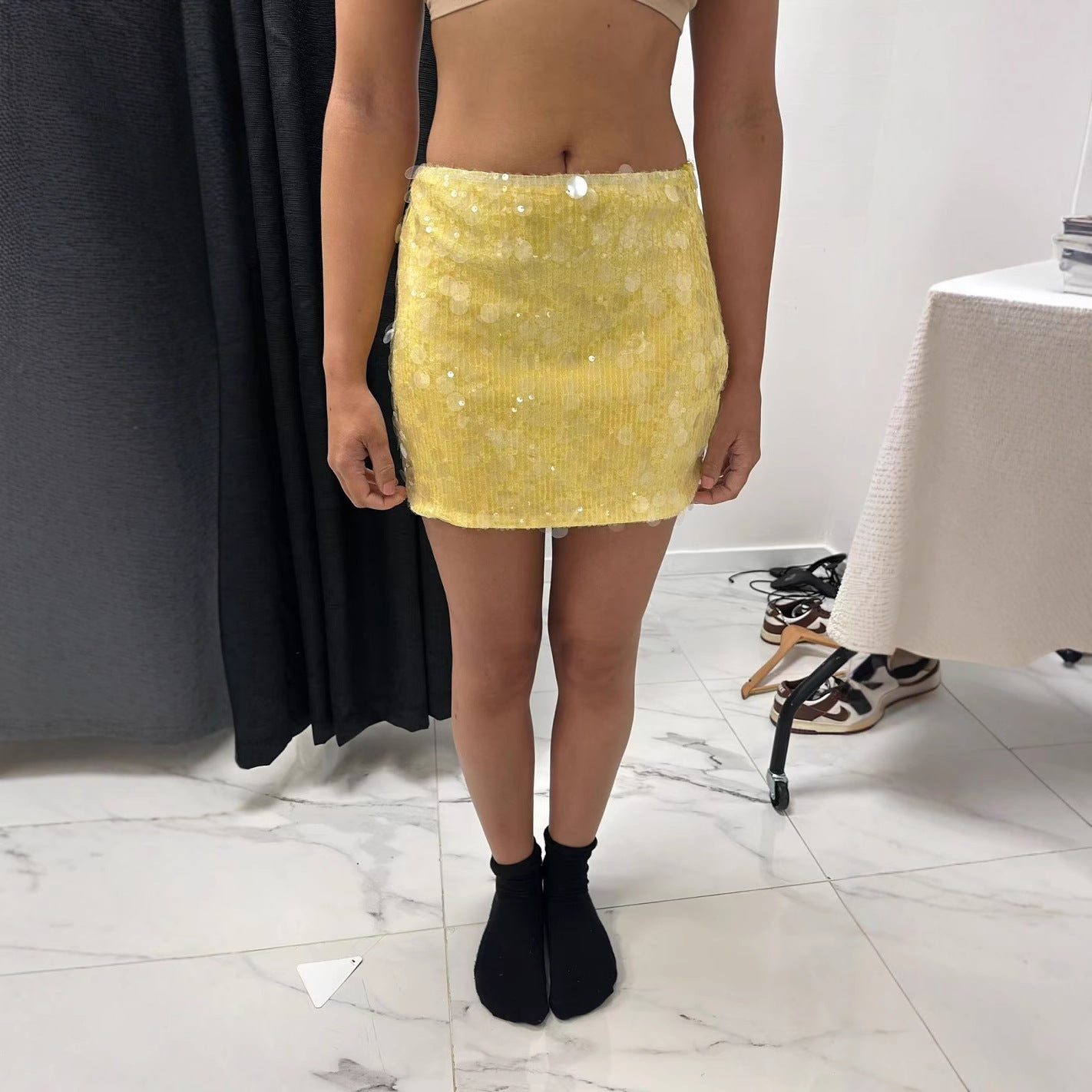 Custom Celebrity Design2023Spring New Irregular Size Sequin Fashion Short Mini Skirt Women's Clothing